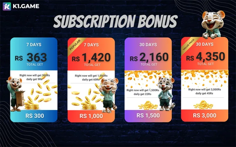 Join K1 Game subscription event for 145% rewards and daily bonuses. Sign up now for instant cashback and exclusive benefits!