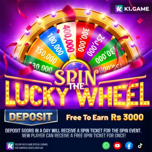 K1.Game Lucky Wheel - Spin to win rewards up to 3000RS