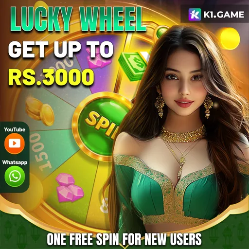 Spin the K1.Game Lucky Wheel and win exciting prizes worth up to 3000RS