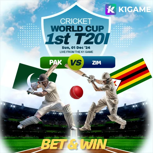 Bet on the 1st T20I match between Pakistan and Zimbabwe, December 01, 2024, with K1.Game Sports.