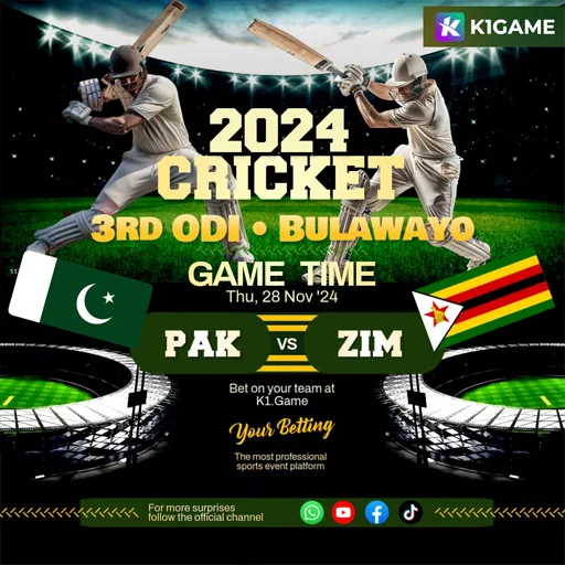 Pakistan vs Zimbabwe final match, K1 Game sports betting, cricket final PK odds